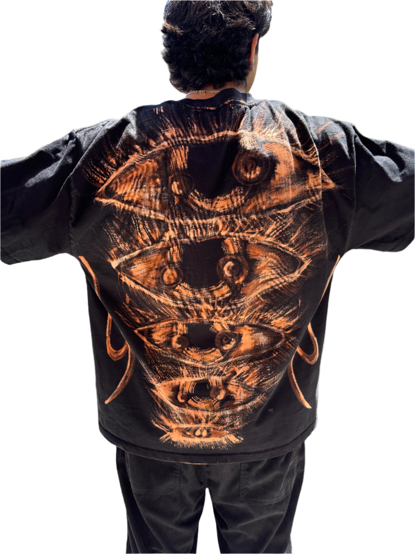 “Still Watching” Bleach Hand Painted Shirt